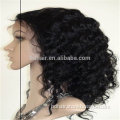 Fashion human hair culry silk lace front wigs for black women